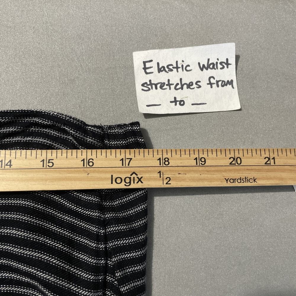 Merona Midi Button Skirt Size Medium Black White Striped Coastal Casual Preppy - Picture 9 of 10